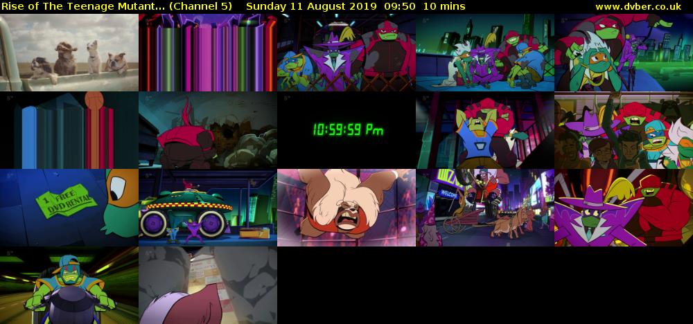 Rise of The Teenage Mutant... (Channel 5) Sunday 11 August 2019 09:50 - 10:00