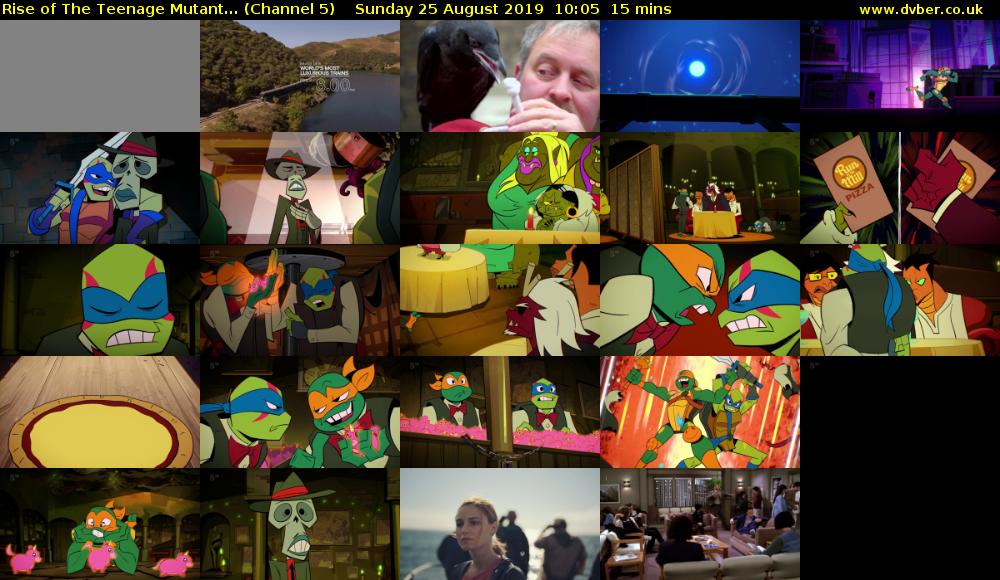 Rise of The Teenage Mutant... (Channel 5) Sunday 25 August 2019 10:05 - 10:20