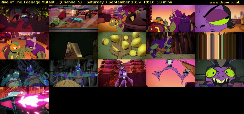 Rise of The Teenage Mutant... (Channel 5) Saturday 7 September 2019 10:10 - 10:20
