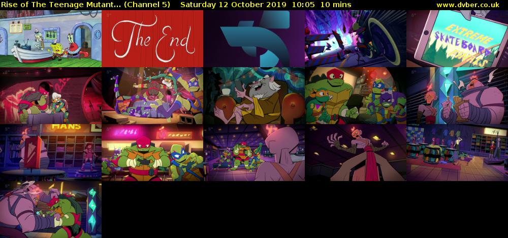 Rise of The Teenage Mutant... (Channel 5) Saturday 12 October 2019 10:05 - 10:15