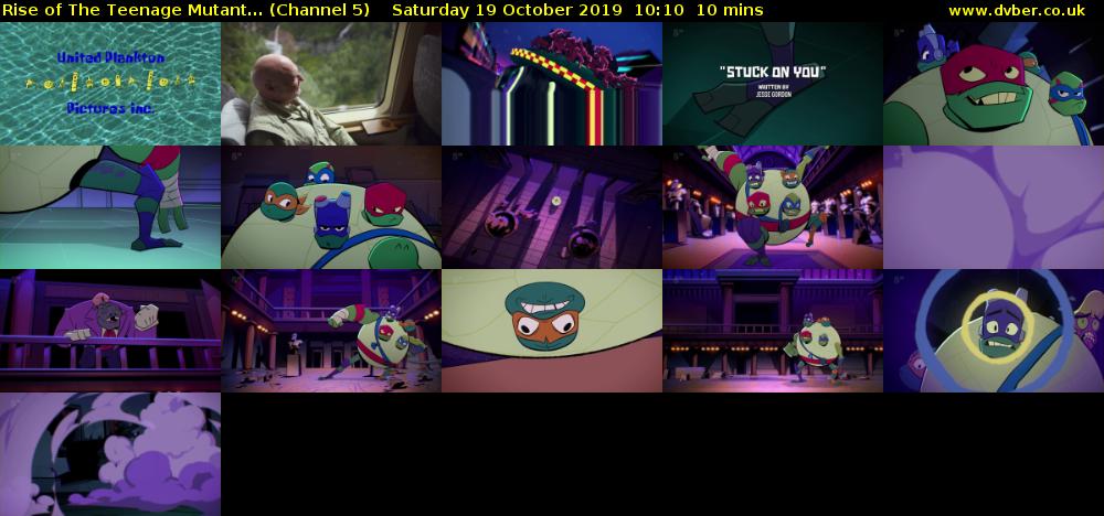 Rise of The Teenage Mutant... (Channel 5) Saturday 19 October 2019 10:10 - 10:20
