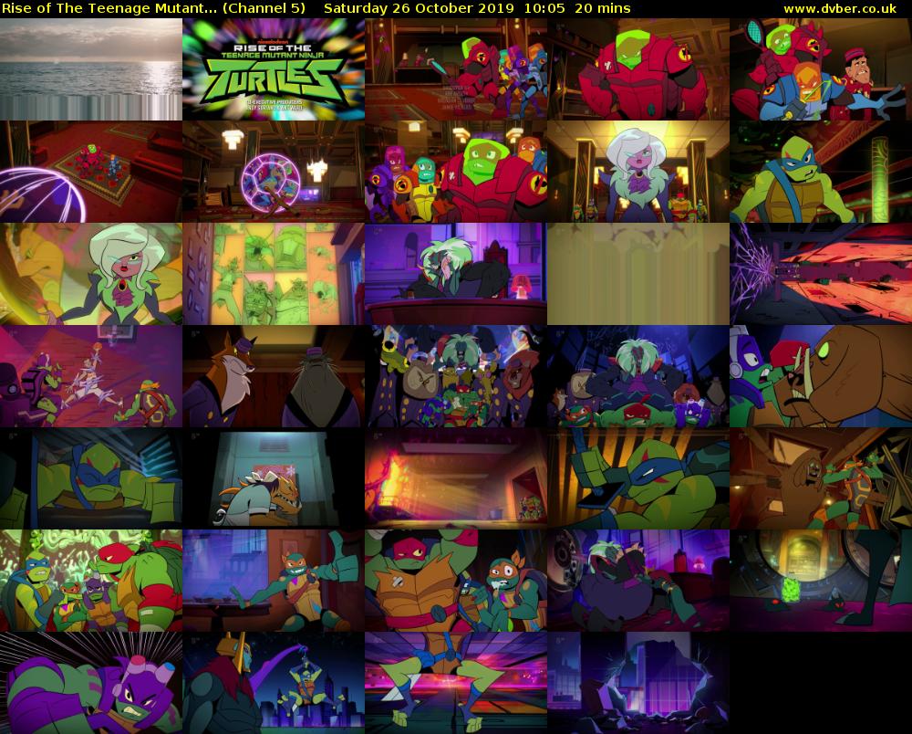 Rise of The Teenage Mutant... (Channel 5) Saturday 26 October 2019 10:05 - 10:25