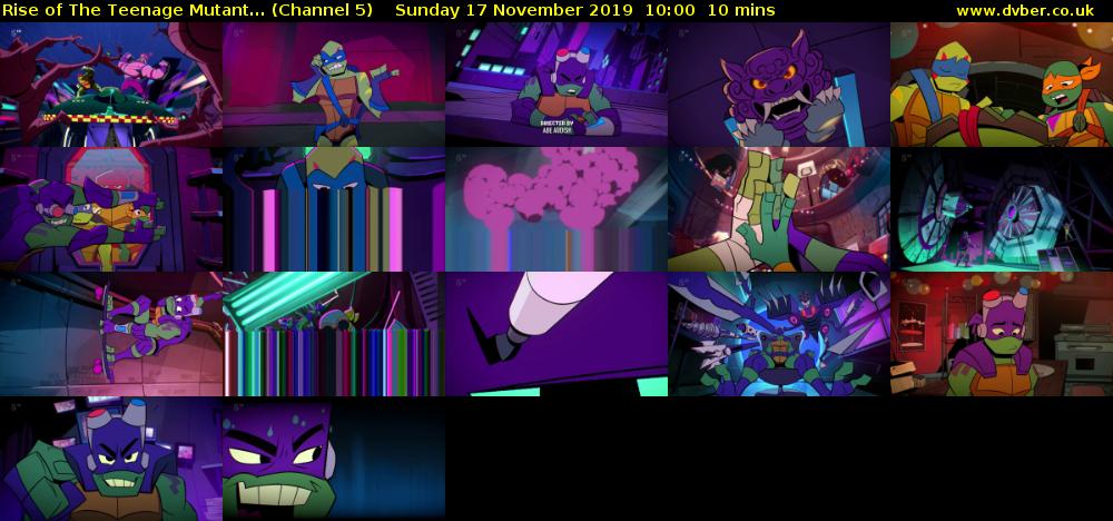 Rise of The Teenage Mutant... (Channel 5) Sunday 17 November 2019 10:00 - 10:10