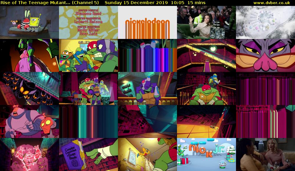 Rise of The Teenage Mutant... (Channel 5) Sunday 15 December 2019 10:05 - 10:20