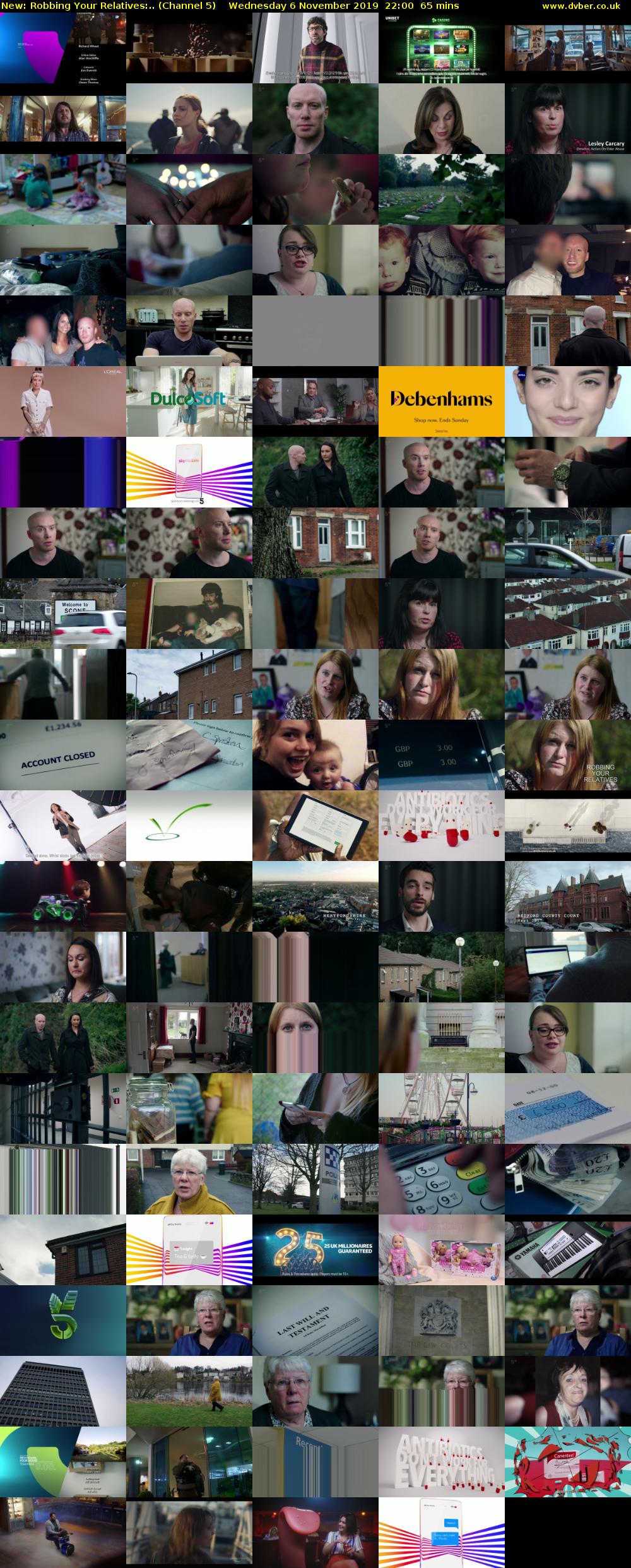 Robbing Your Relatives:.. (Channel 5) Wednesday 6 November 2019 22:00 - 23:05