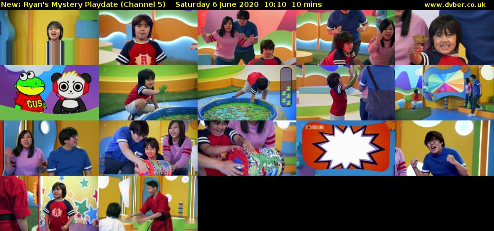 Ryan's Mystery Playdate (Channel 5) Saturday 6 June 2020 10:10 - 10:20