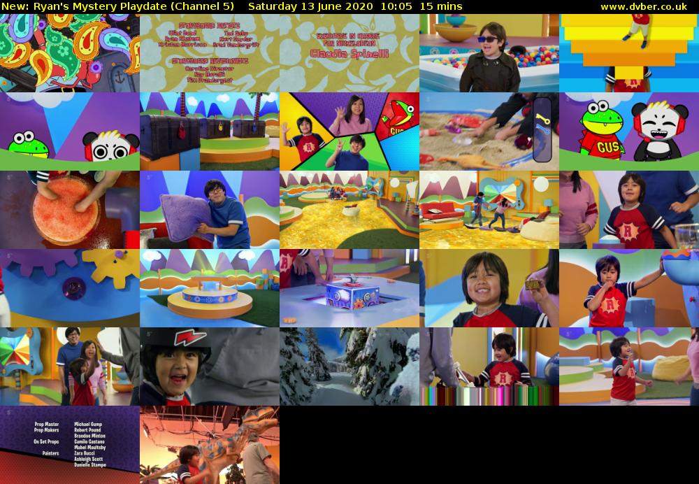 Ryan's Mystery Playdate (Channel 5) Saturday 13 June 2020 10:05 - 10:20
