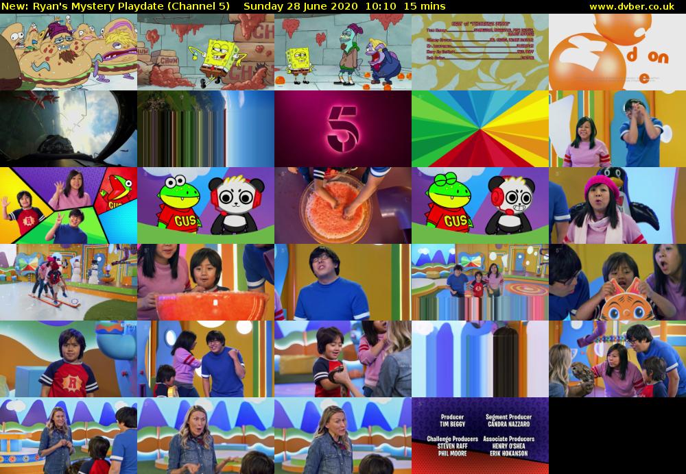 Ryan's Mystery Playdate (Channel 5) Sunday 28 June 2020 10:10 - 10:25