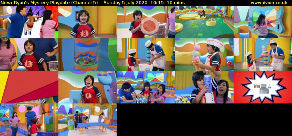 Ryan's Mystery Playdate (Channel 5) Sunday 5 July 2020 10:15 - 10:25
