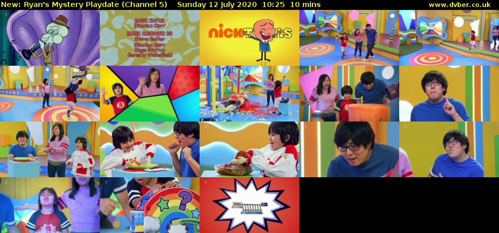 Ryan's Mystery Playdate (Channel 5) Sunday 12 July 2020 10:25 - 10:35