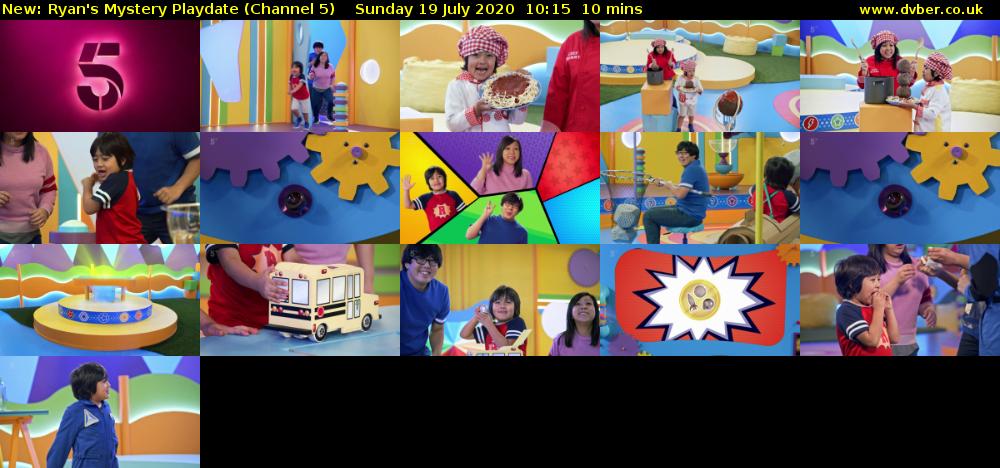 Ryan's Mystery Playdate (Channel 5) Sunday 19 July 2020 10:15 - 10:25