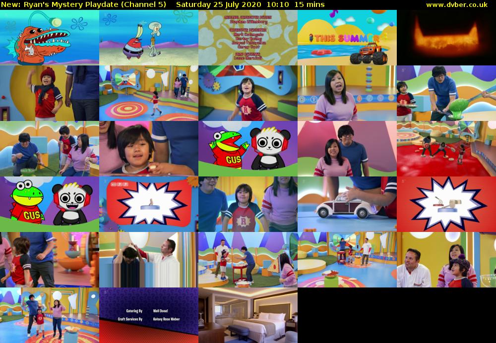 Ryan's Mystery Playdate (Channel 5) Saturday 25 July 2020 10:10 - 10:25