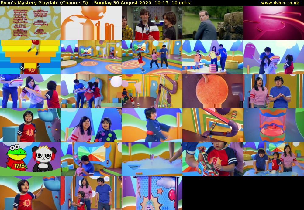 Ryan's Mystery Playdate (Channel 5) Sunday 30 August 2020 10:15 - 10:25