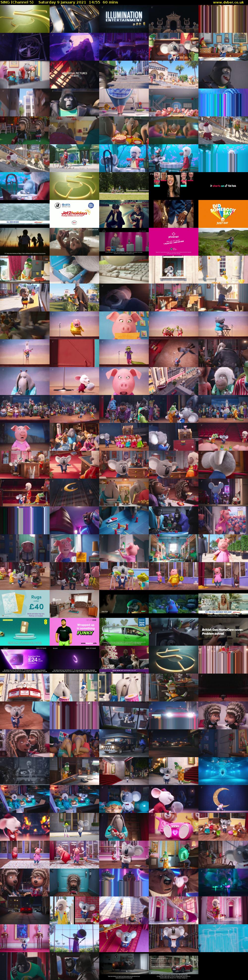 SING (Channel 5) Saturday 9 January 2021 14:55 - 15:55