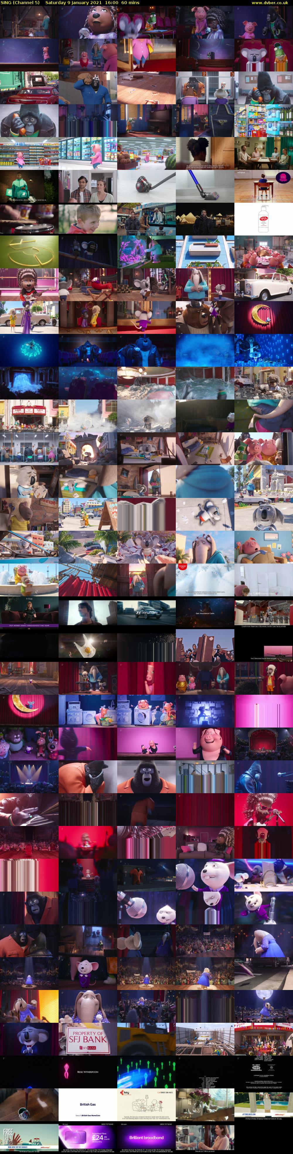 SING (Channel 5) Saturday 9 January 2021 16:00 - 17:00