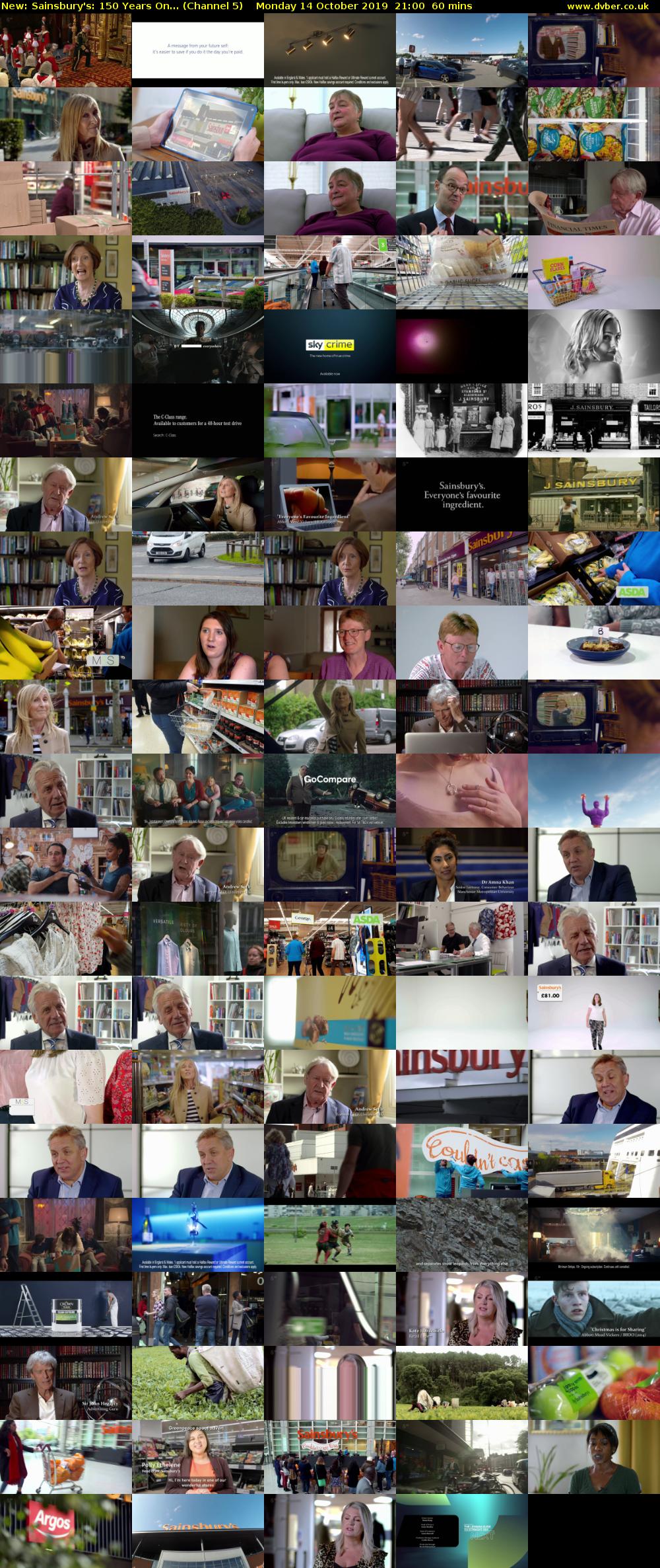 Sainsbury's: 150 Years On... (Channel 5) Monday 14 October 2019 21:00 - 22:00