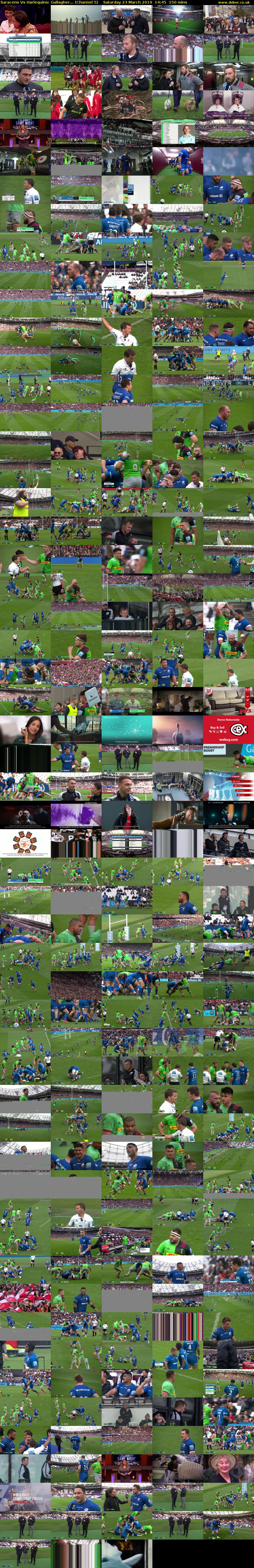 Saracens Vs Harlequins: Gallagher... (Channel 5) Saturday 23 March 2019 14:45 - 17:15