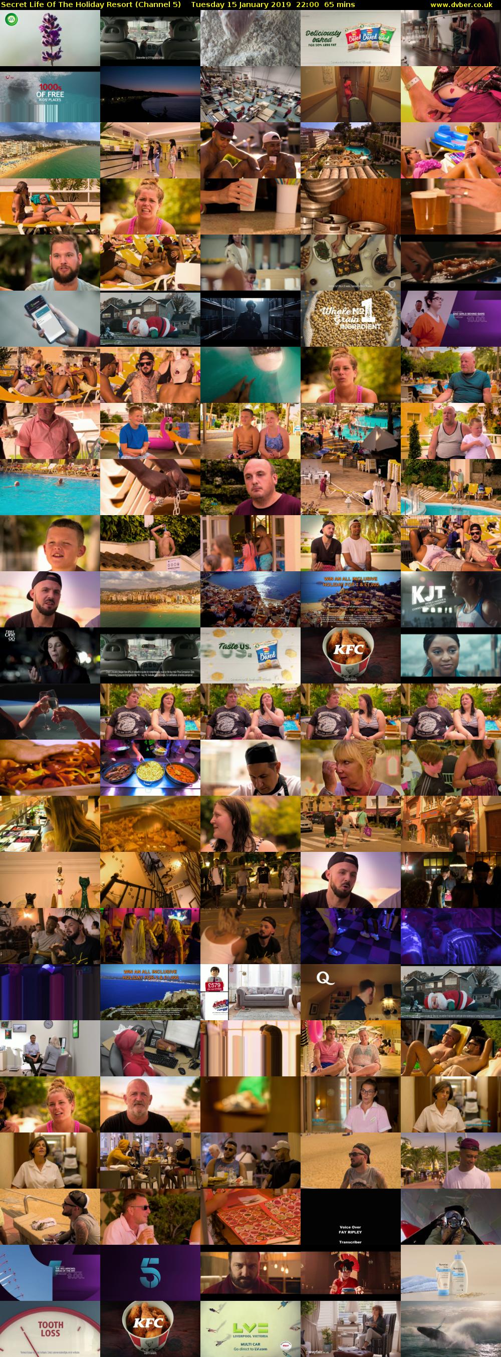 Secret Life Of The Holiday Resort (Channel 5) Tuesday 15 January 2019 22:00 - 23:05