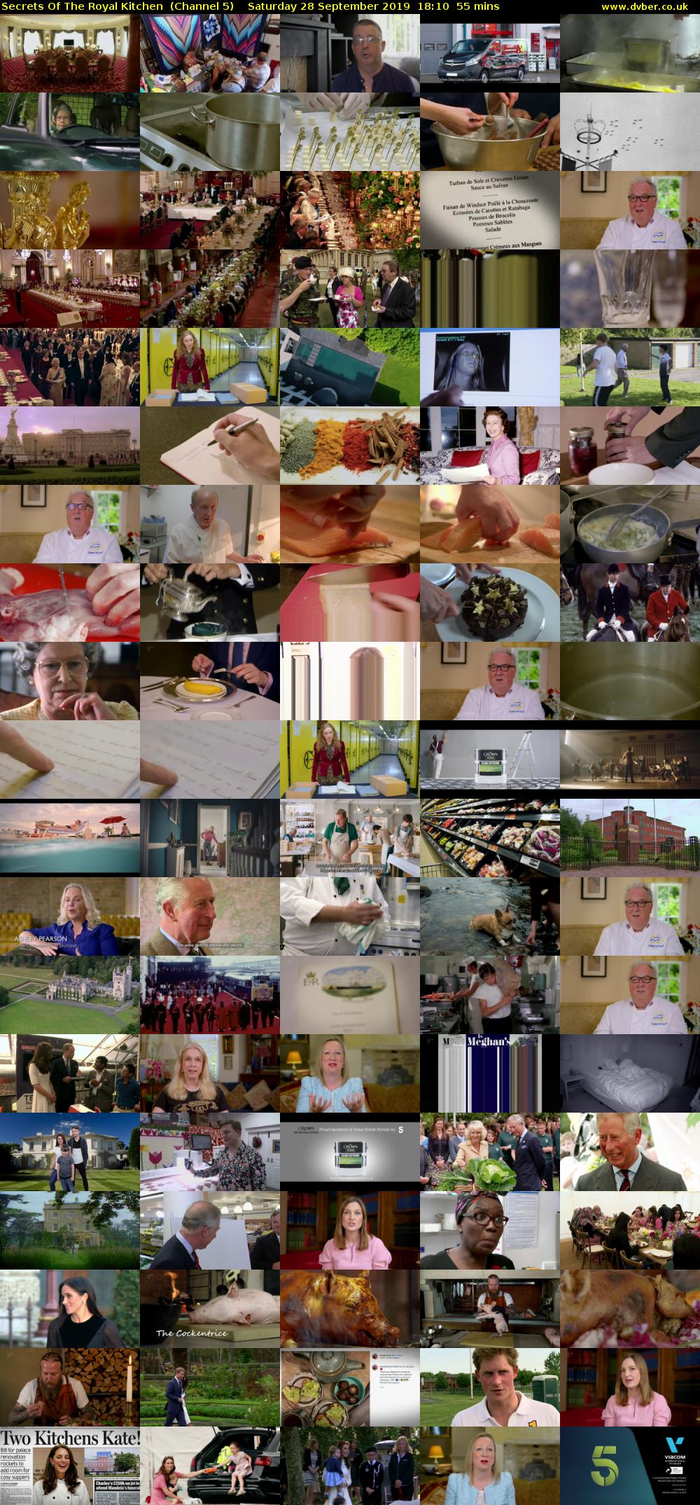 Secrets Of The Royal Kitchen  (Channel 5) Saturday 28 September 2019 18:10 - 19:05