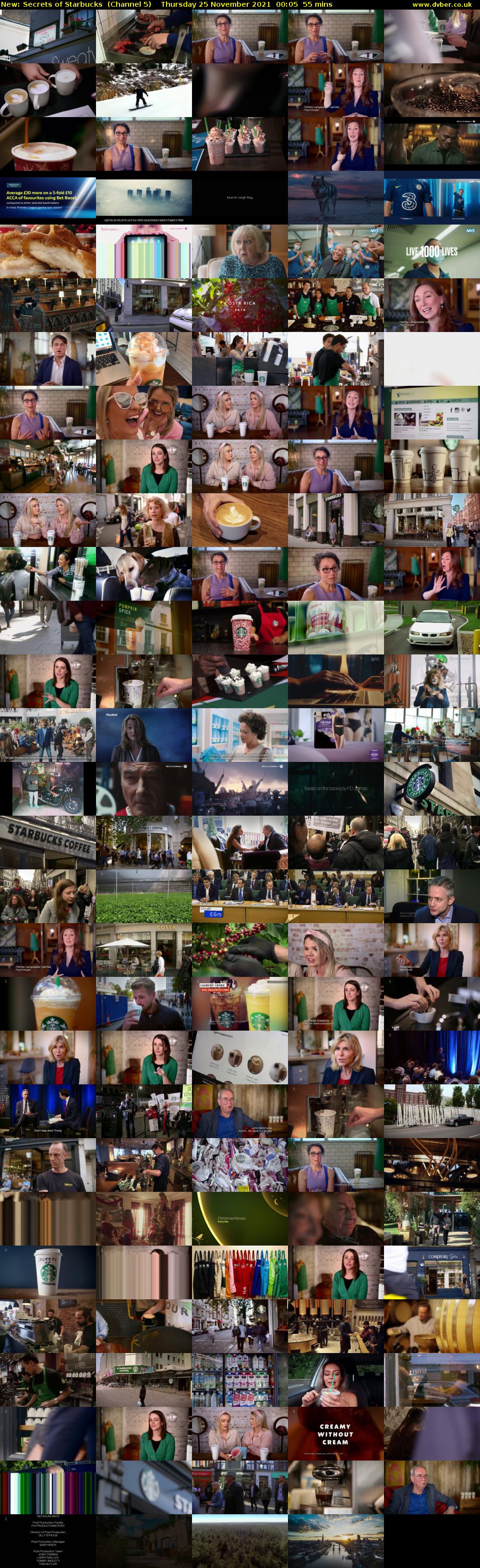 Secrets of Starbucks (Channel 5) Thursday 25 November 2021 00:05 - 01:00