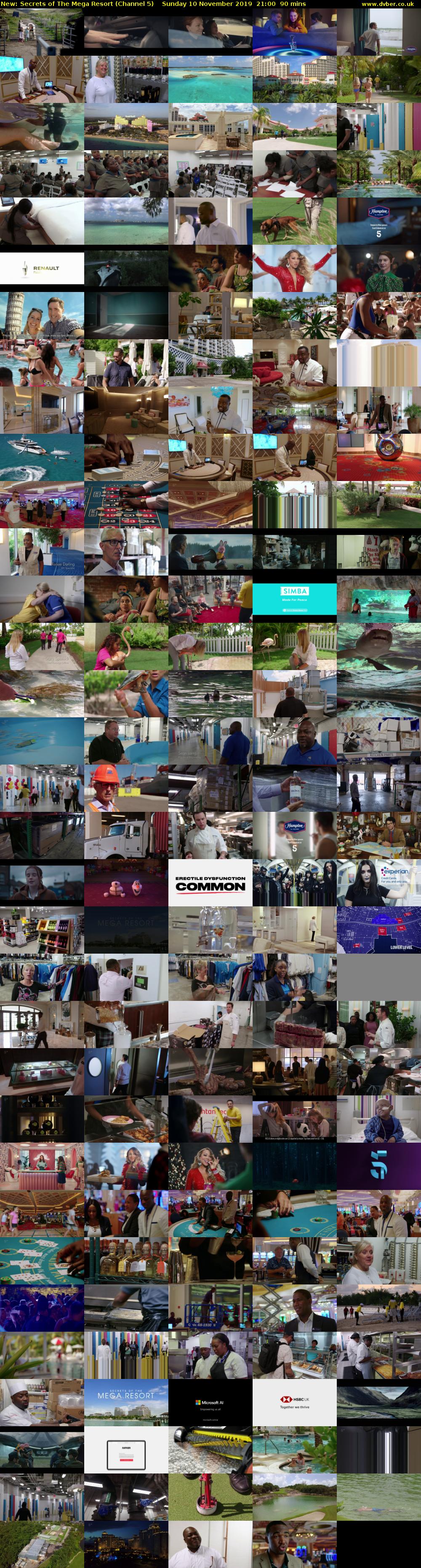Secrets of The Mega Resort (Channel 5) Sunday 10 November 2019 21:00 - 22:30