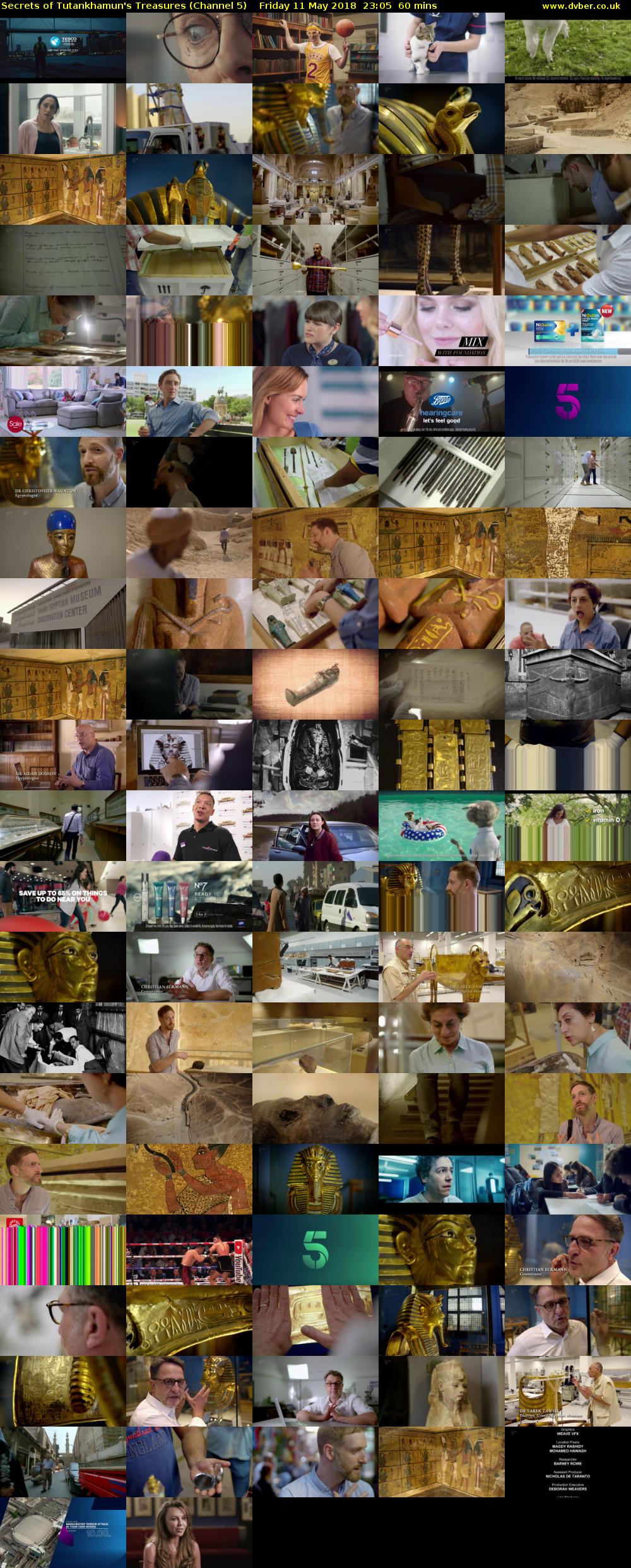 Secrets of Tutankhamun's Treasures (Channel 5) Friday 11 May 2018 23:05 - 00:05