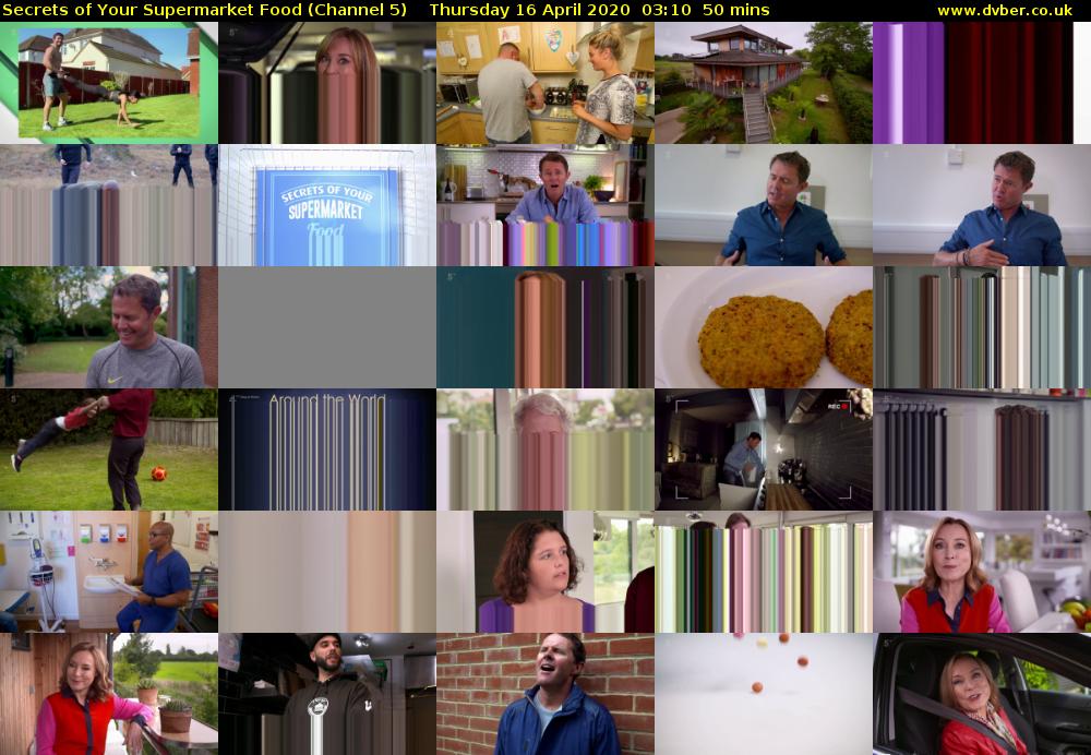 Secrets of Your Supermarket Food (Channel 5) Thursday 16 April 2020 03:10 - 04:00