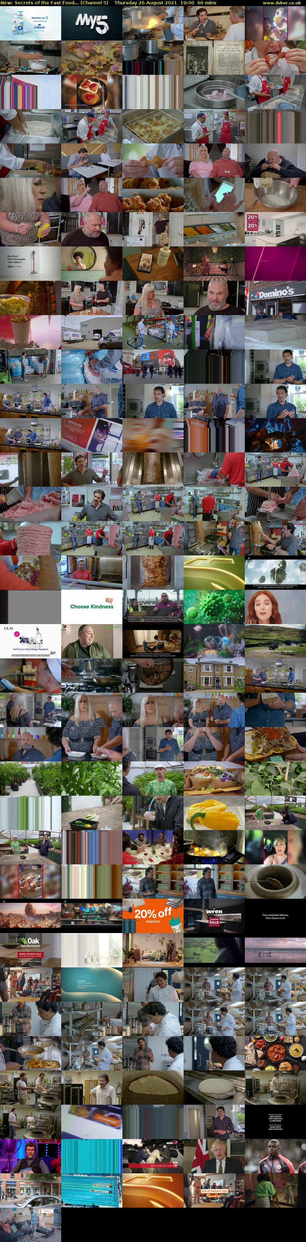 Secrets of the Fast Food... (Channel 5) Thursday 26 August 2021 19:00 - 20:00