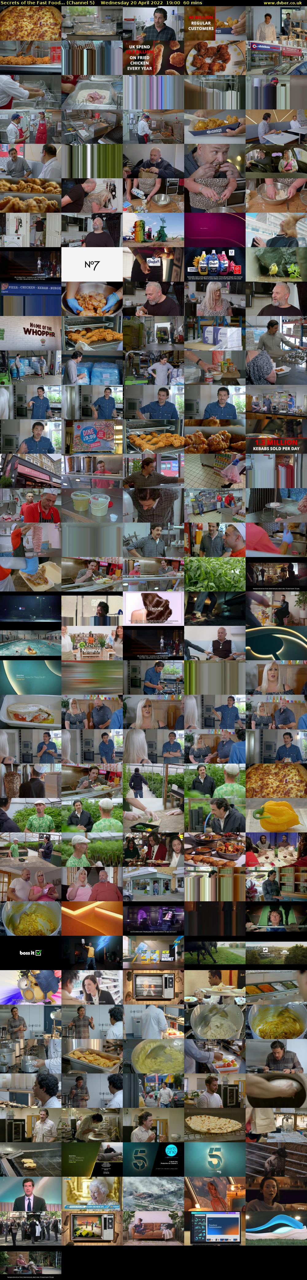 Secrets of the Fast Food... (Channel 5) Wednesday 20 April 2022 19:00 - 20:00