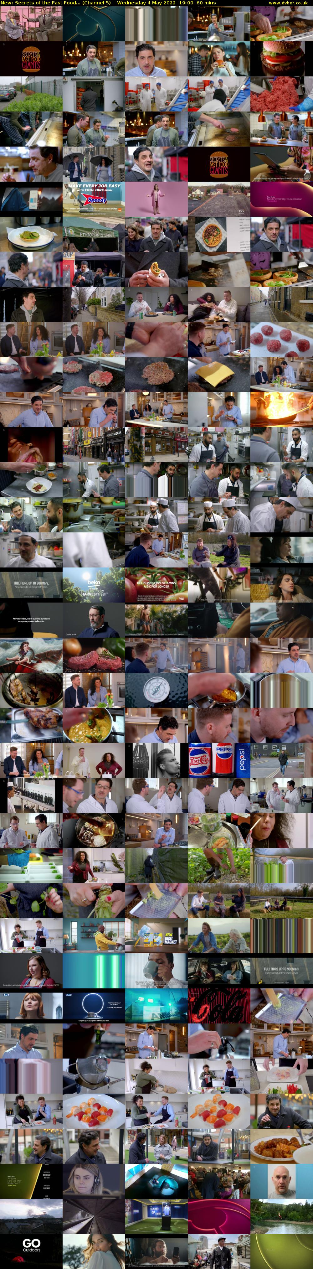 Secrets of the Fast Food... (Channel 5) Wednesday 4 May 2022 19:00 - 20:00
