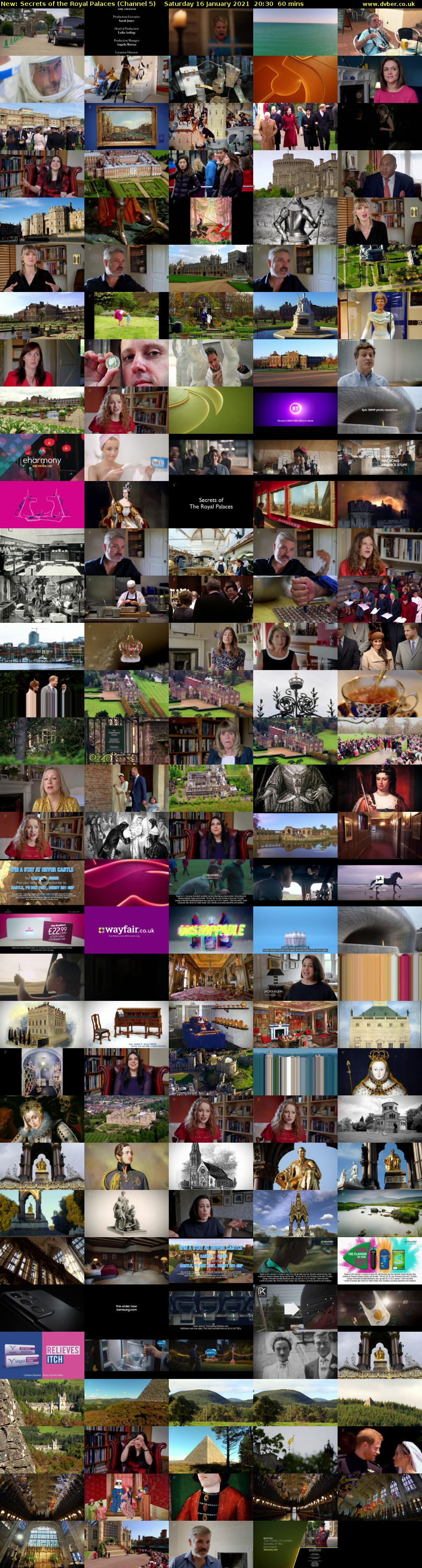 Secrets of the Royal Palaces (Channel 5) Saturday 16 January 2021 20:30 - 21:30