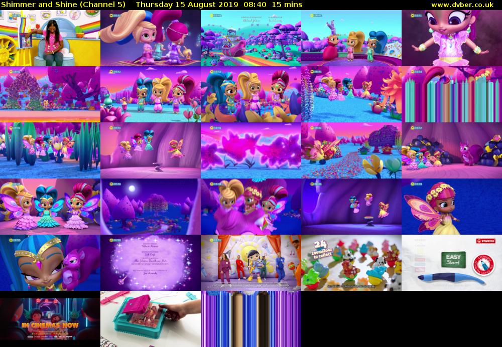 Shimmer and Shine (Channel 5) Thursday 15 August 2019 08:40 - 08:55