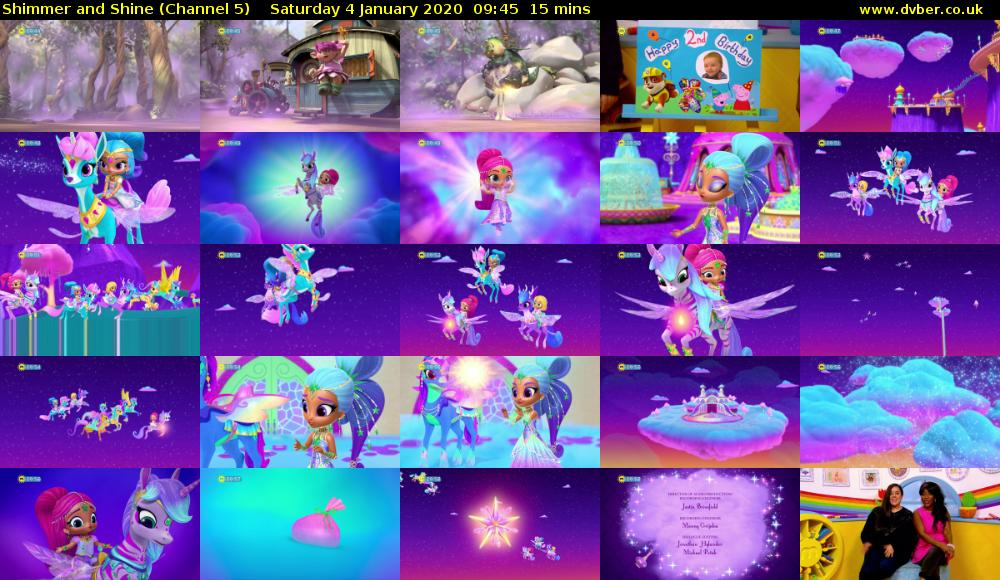 Shimmer and Shine (Channel 5) Saturday 4 January 2020 09:45 - 10:00