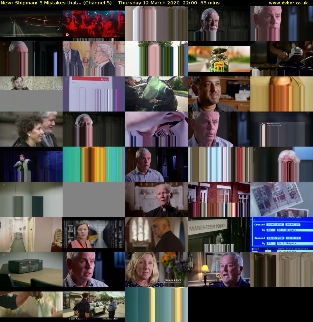 Shipman: 5 Mistakes that... (Channel 5) Thursday 12 March 2020 22:00 - 23:05