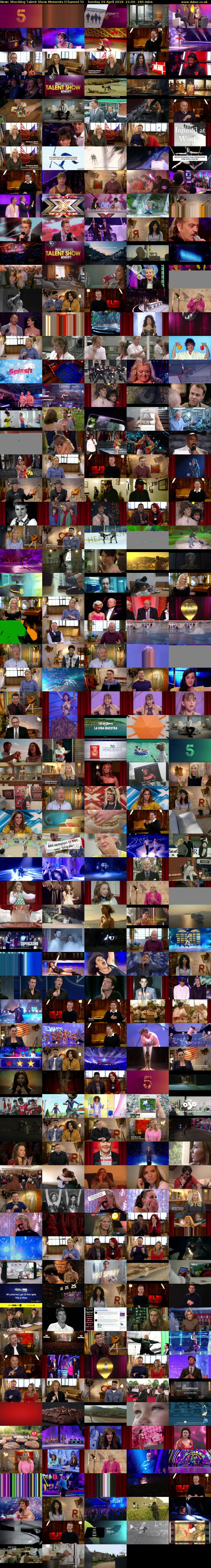 Shocking Talent Show Moments (Channel 5) Sunday 29 April 2018 21:00 - 00:00