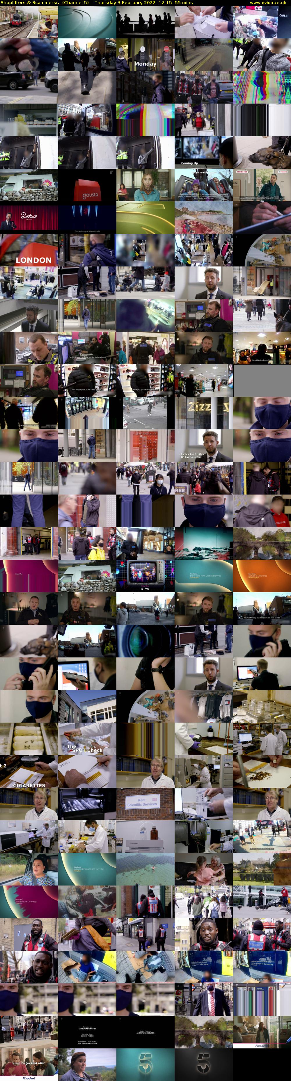 Shoplifters & Scammers:.. (Channel 5) Thursday 3 February 2022 12:15 - 13:10