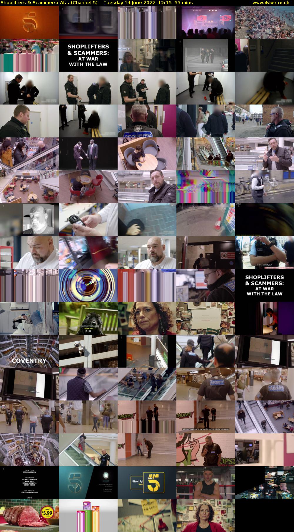 Shoplifters & Scammers: At... (Channel 5) Tuesday 14 June 2022 12:15 - 13:10