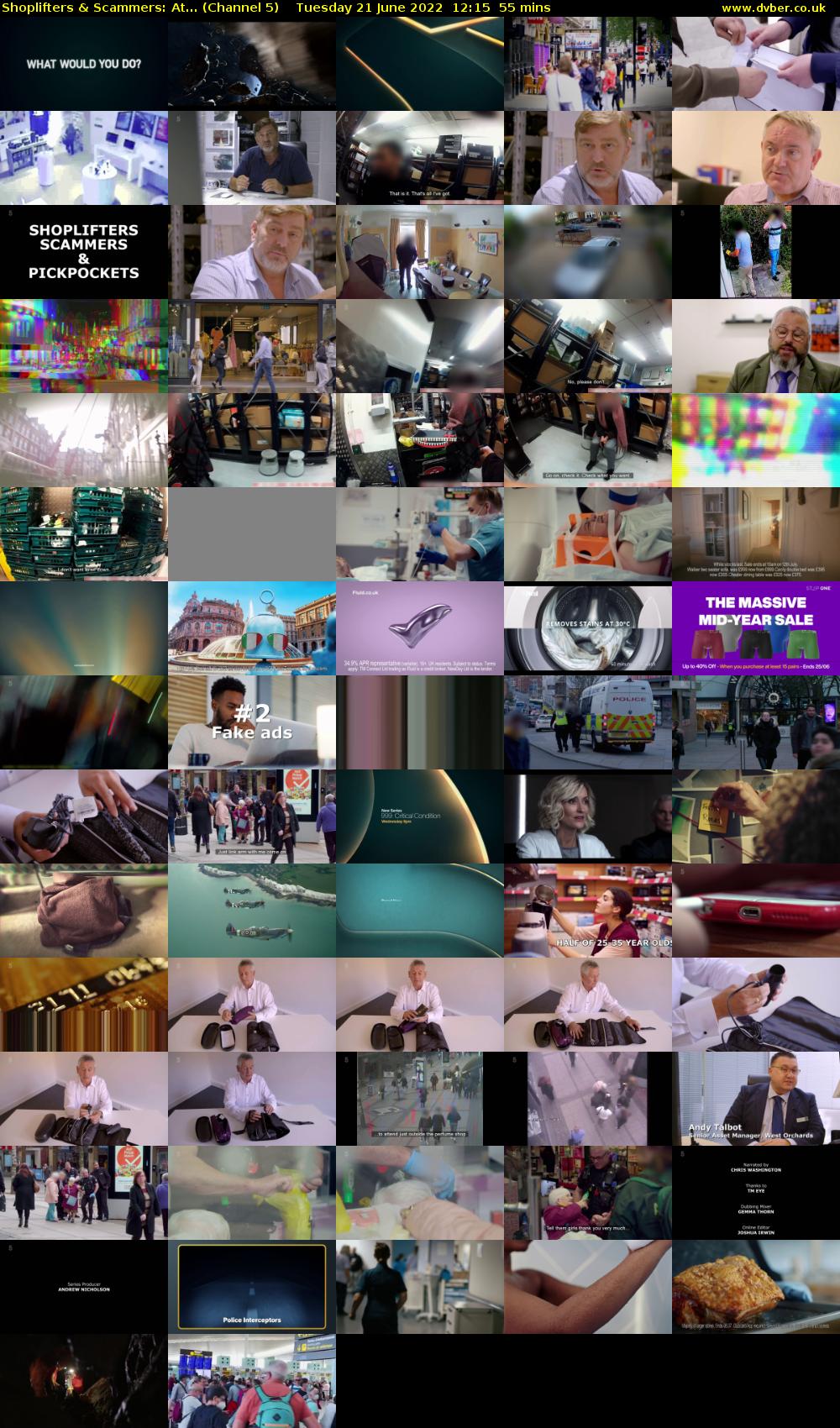 Shoplifters & Scammers: At... (Channel 5) Tuesday 21 June 2022 12:15 - 13:10