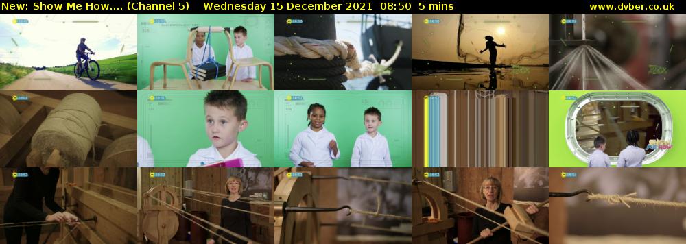 Show Me How.... (Channel 5) Wednesday 15 December 2021 08:50 - 08:55