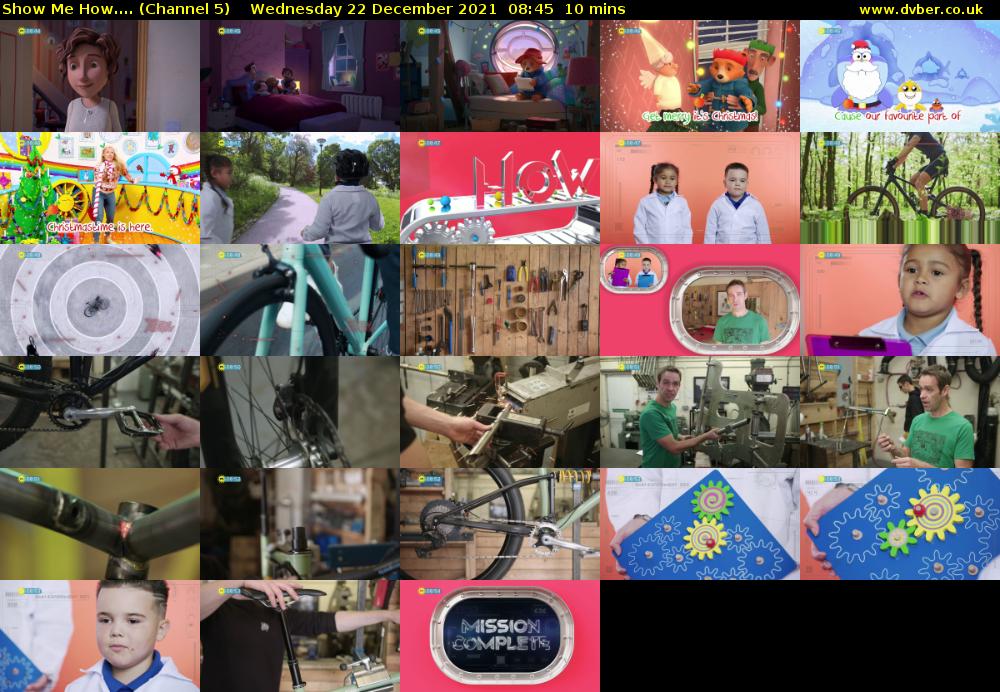 Show Me How.... (Channel 5) Wednesday 22 December 2021 08:45 - 08:55