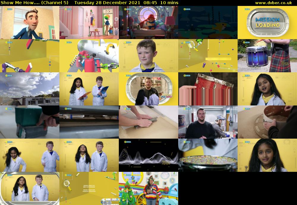 Show Me How.... (Channel 5) Tuesday 28 December 2021 08:45 - 08:55