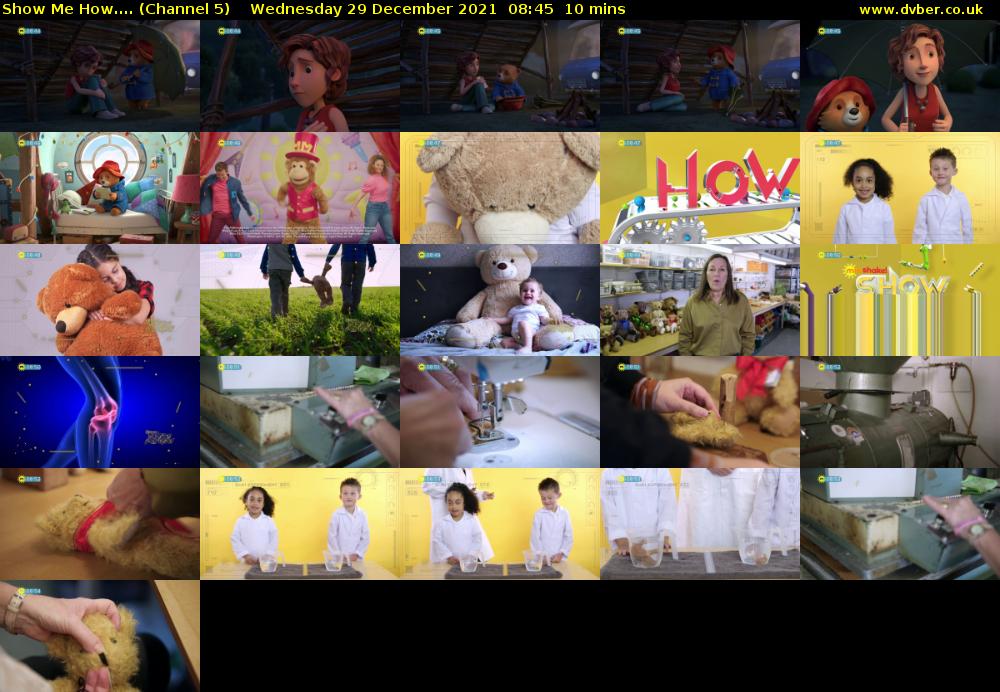 Show Me How.... (Channel 5) Wednesday 29 December 2021 08:45 - 08:55