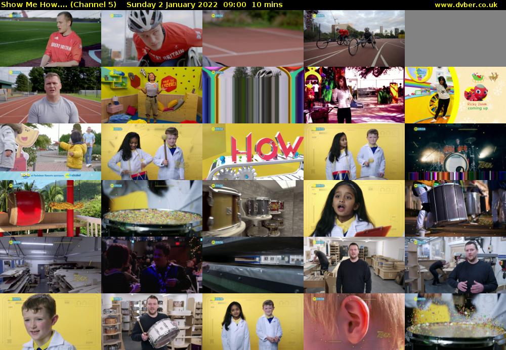 Show Me How.... (Channel 5) Sunday 2 January 2022 09:00 - 09:10