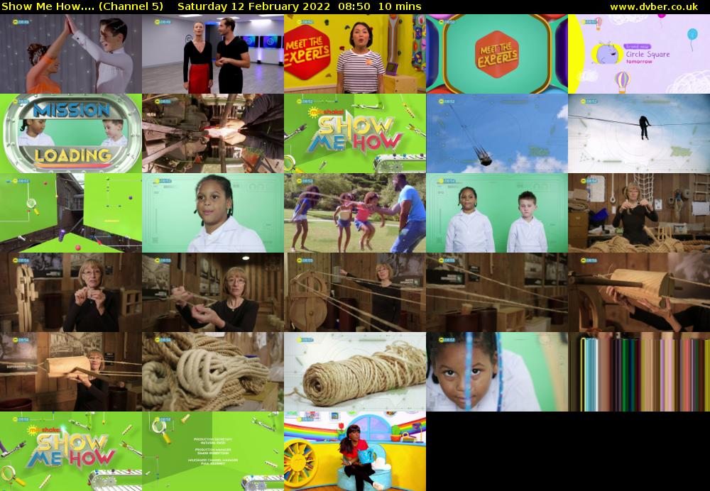 Show Me How.... (Channel 5) Saturday 12 February 2022 08:50 - 09:00