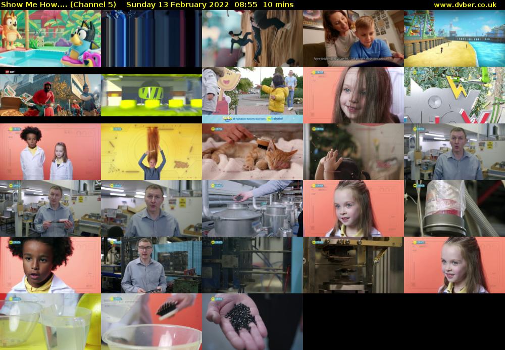 Show Me How.... (Channel 5) Sunday 13 February 2022 08:55 - 09:05