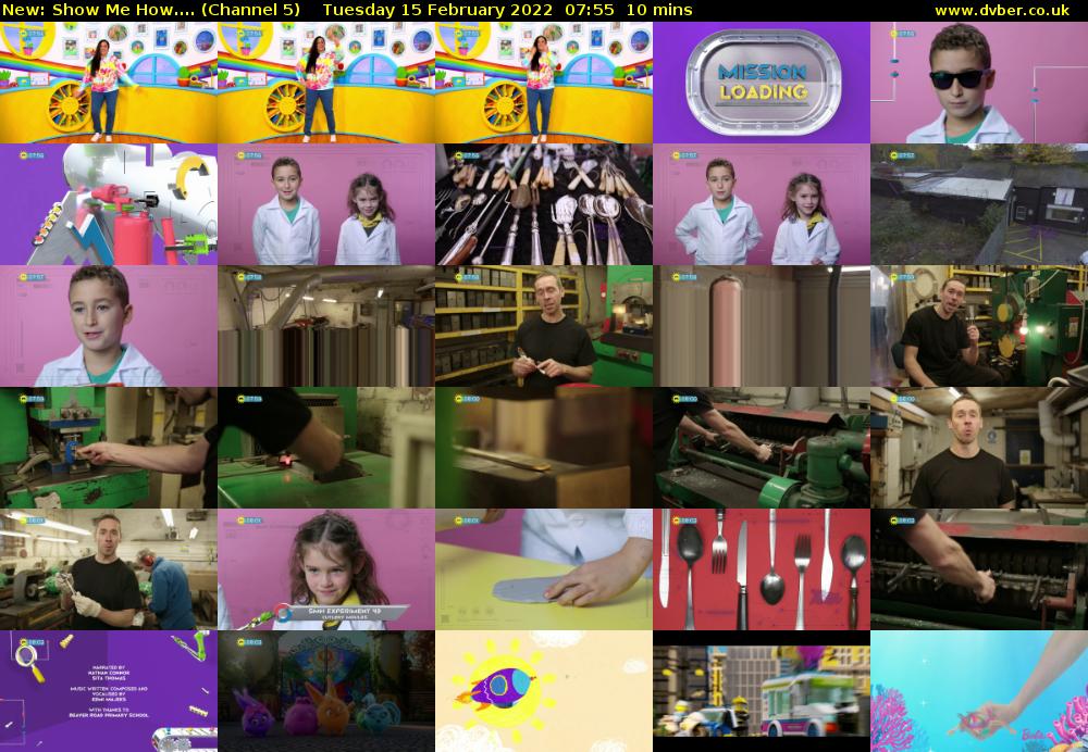 Show Me How.... (Channel 5) Tuesday 15 February 2022 07:55 - 08:05