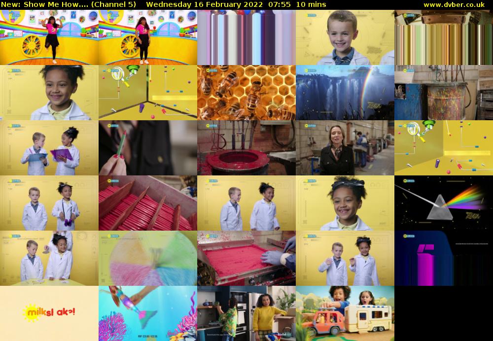 Show Me How.... (Channel 5) Wednesday 16 February 2022 07:55 - 08:05