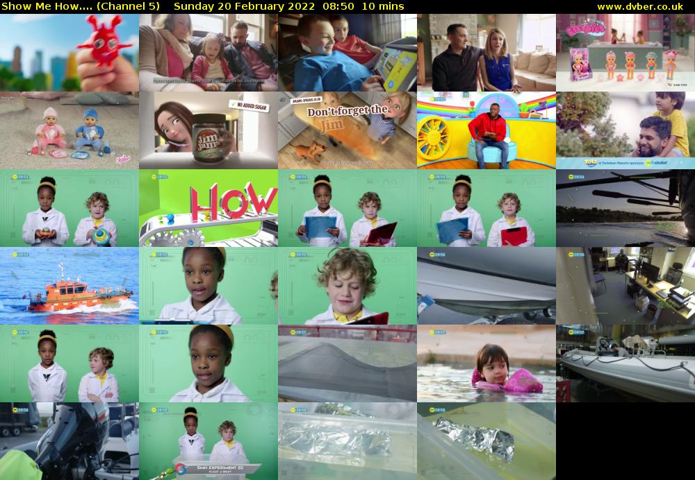 Show Me How.... (Channel 5) Sunday 20 February 2022 08:50 - 09:00