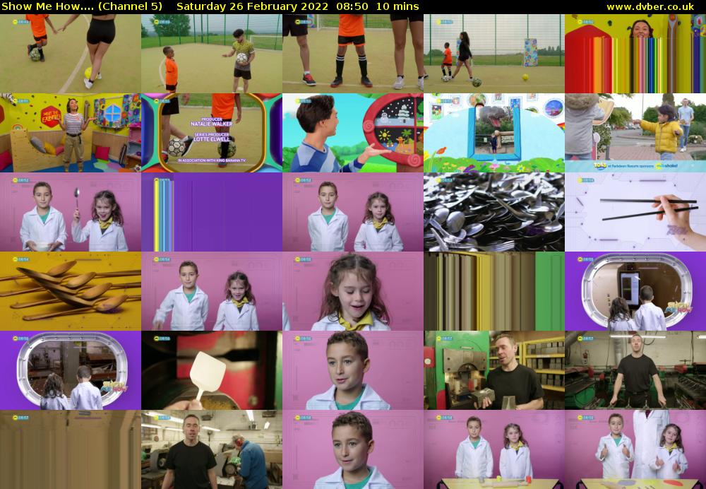 Show Me How.... (Channel 5) Saturday 26 February 2022 08:50 - 09:00