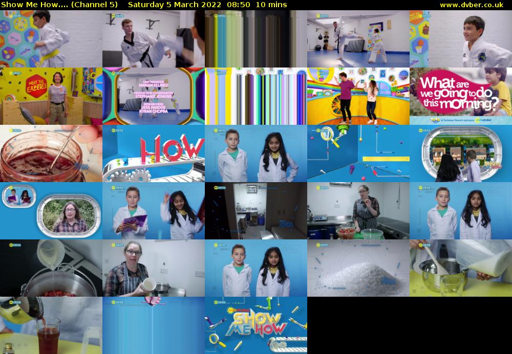 Show Me How.... (Channel 5) Saturday 5 March 2022 08:50 - 09:00